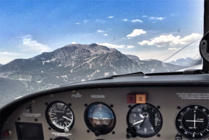 flight over mountains